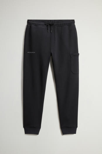 Cotton Blend Fleece Pants with Logo Black photo 1 | Woolrich