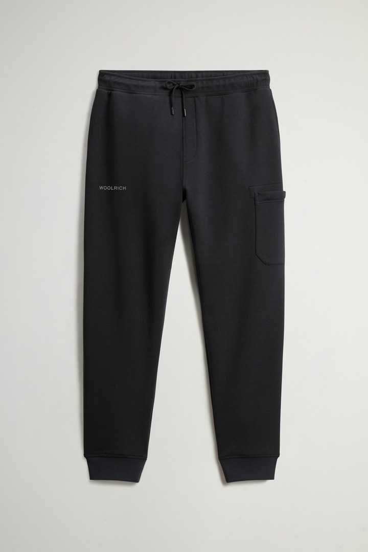 Cotton Blend Fleece Pants with Logo Black photo 4 | Woolrich