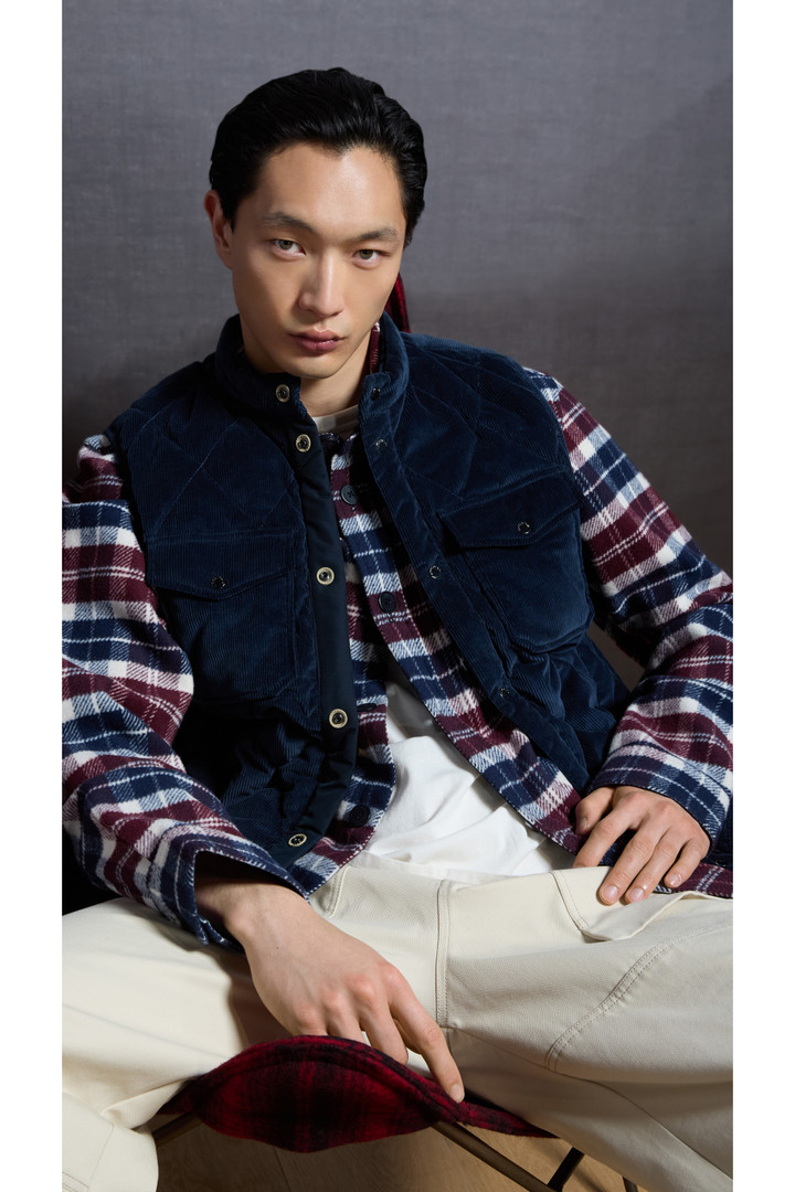 Corduroy Vest with Diamond Quilting Blue photo 9 | Woolrich