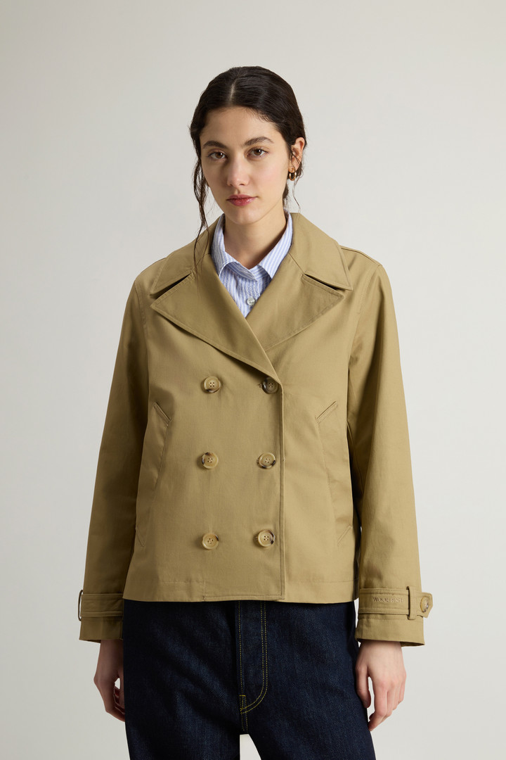 Pure Cotton Pea Coat Beige photo 1 | Woolrich