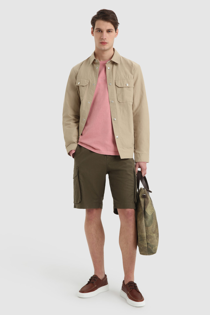 Long-Sleeve T-Shirt in Garment-Dyed Cotton Pink photo 2 | Woolrich