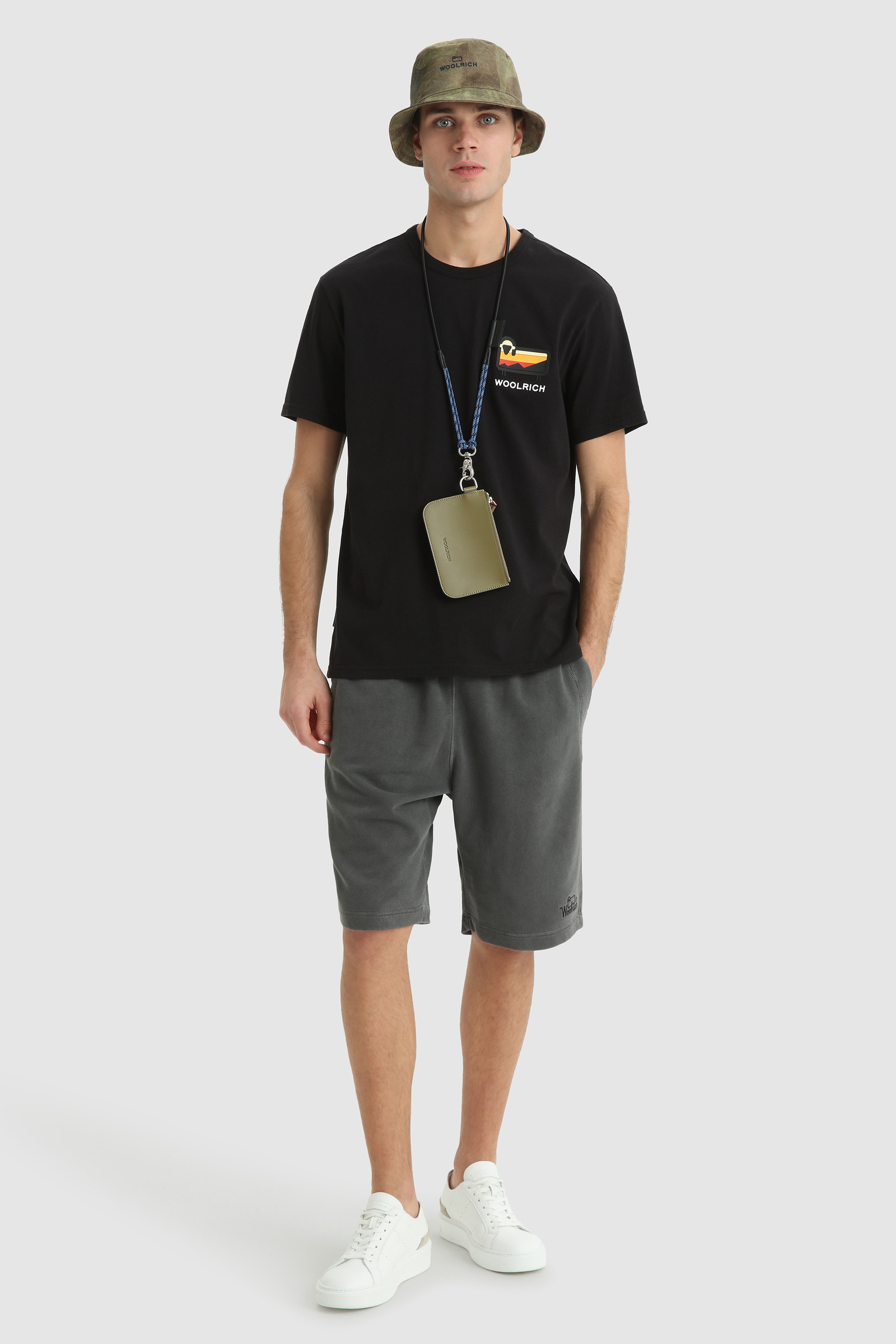 T-Shirt with Multicolor Sheep Logo Black photo 2 | Woolrich