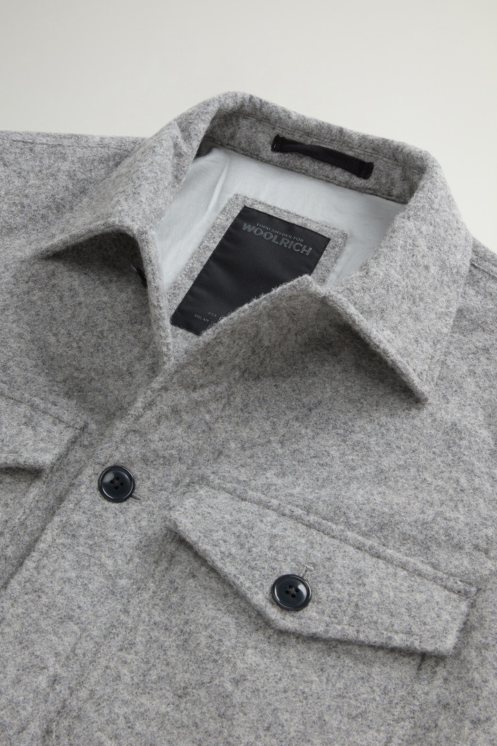 Overshirt in Italian Wool Blend with Reflective Coating by Todd Snyder Gray photo 6 | Woolrich