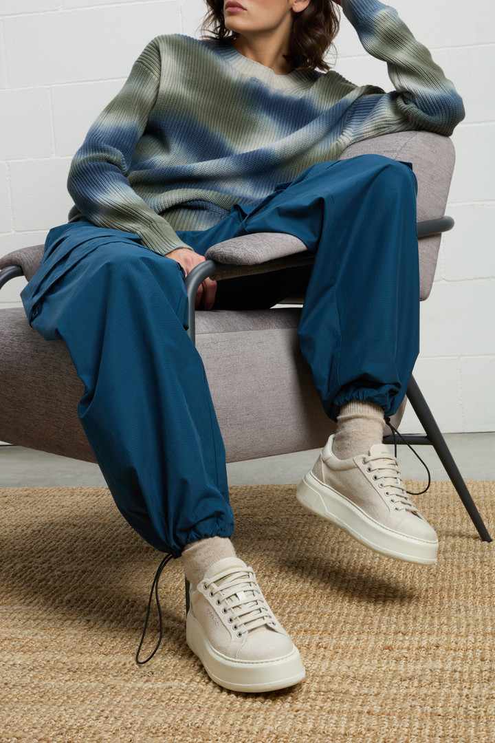 Chunky Court Sneakers with Embroidered Logo Beige photo 7 | Woolrich