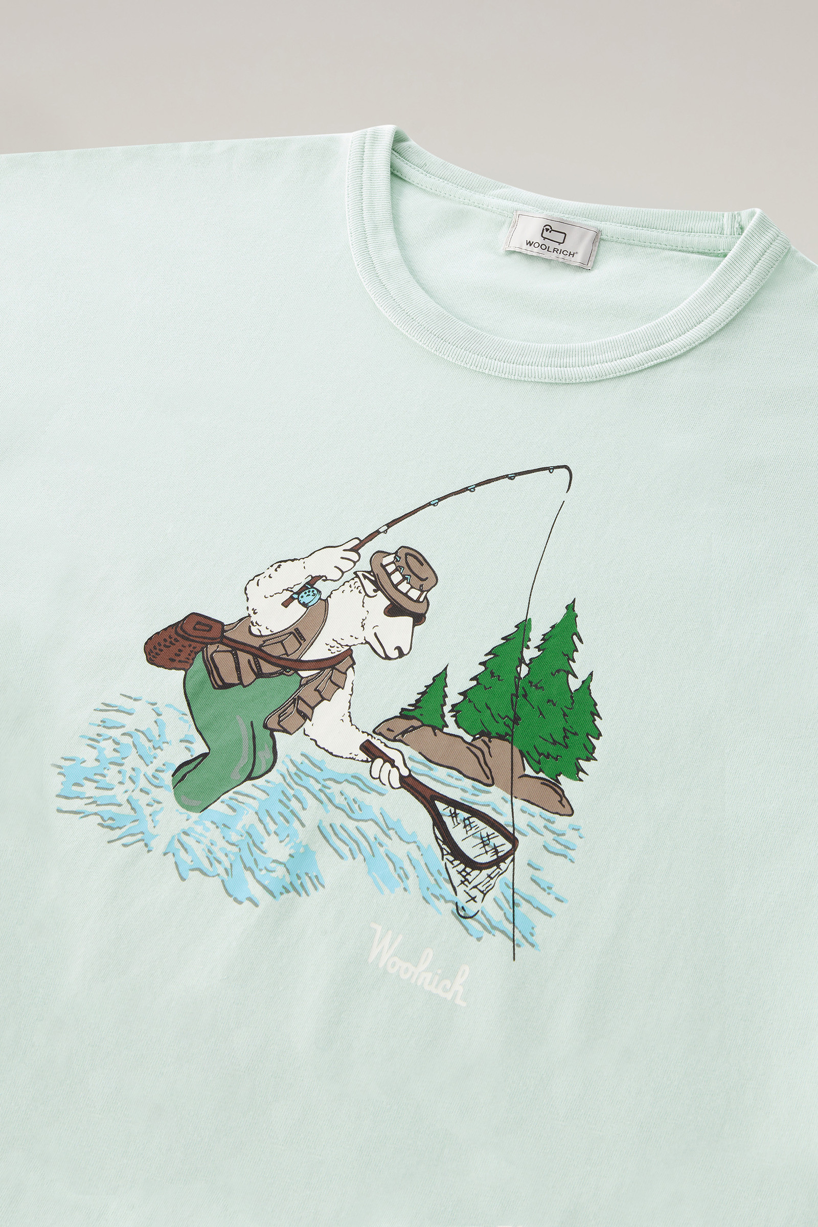 T-shirt in puro cotone con illustrazione verde photo 6 | Woolrich