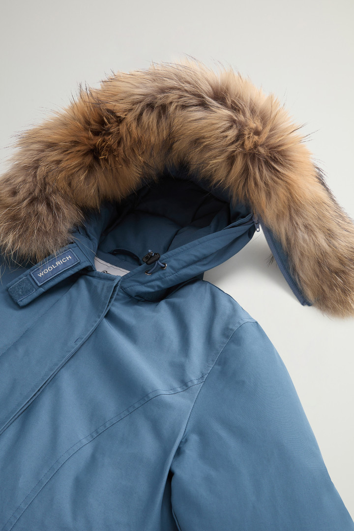 Arctic Parka in Ramar Cloth with Detachable Fur Trim Blue photo 8 | Woolrich