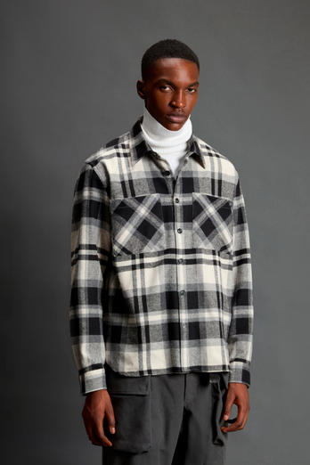 Checked Shirt in Cotton-Blend Flannel by Todd Snyder Beige photo 1 | Woolrich