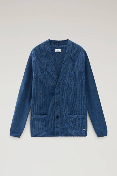 Cardigan in Cotton-Linen Blend Blue photo 2 | Woolrich