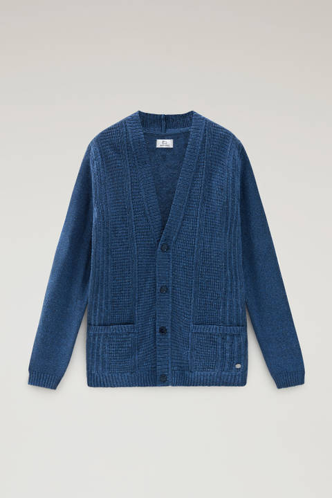Cardigan en coton et lin mélangés Bleu photo 2 | Woolrich