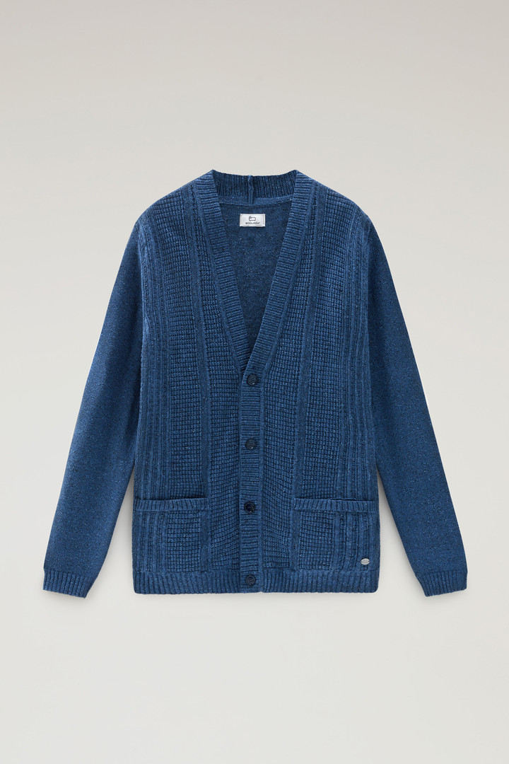 Cardigan in Cotton-Linen Blend Blue photo 5 | Woolrich