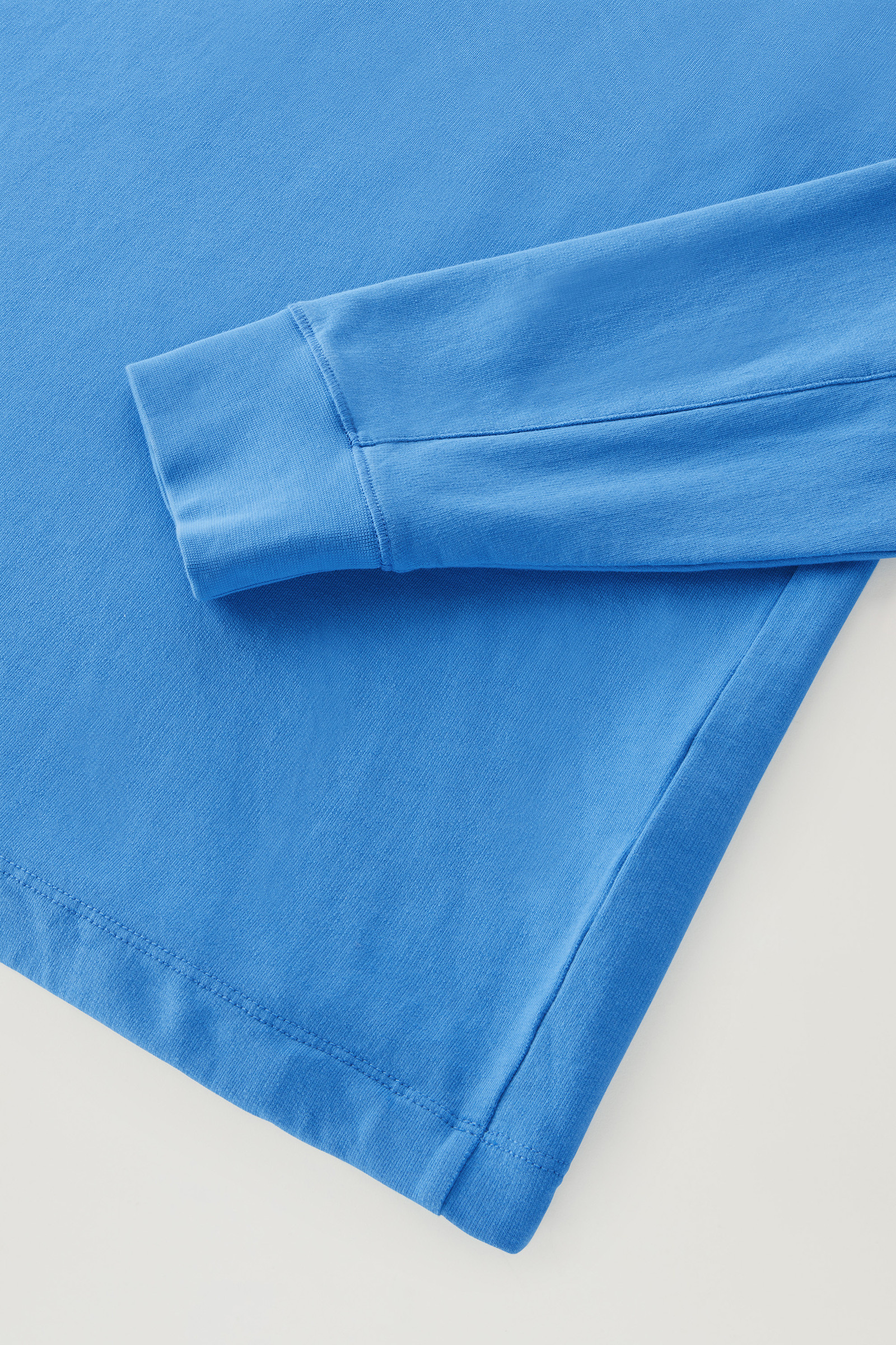 Hoodie in Pure Cotton Fleece with Zip Pocket Blue photo 8 | Woolrich