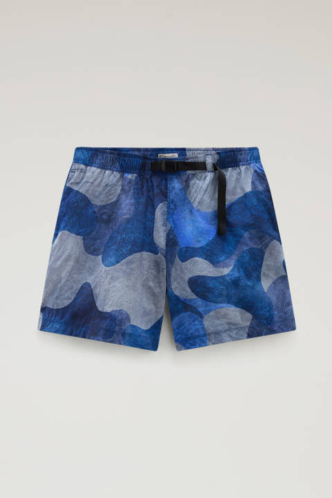 Shorts aus Crinkle-Nylon mit Print Blau photo 2 | Woolrich
