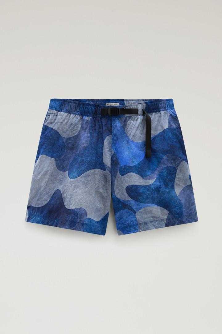 Shorts aus Crinkle-Nylon mit Print Blau photo 4 | Woolrich