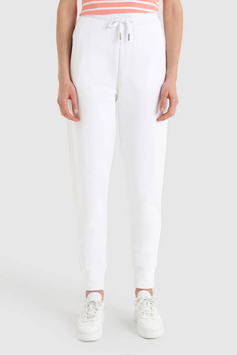 Pantalon de survêtement en coton molletonné bio Blanc | Woolrich