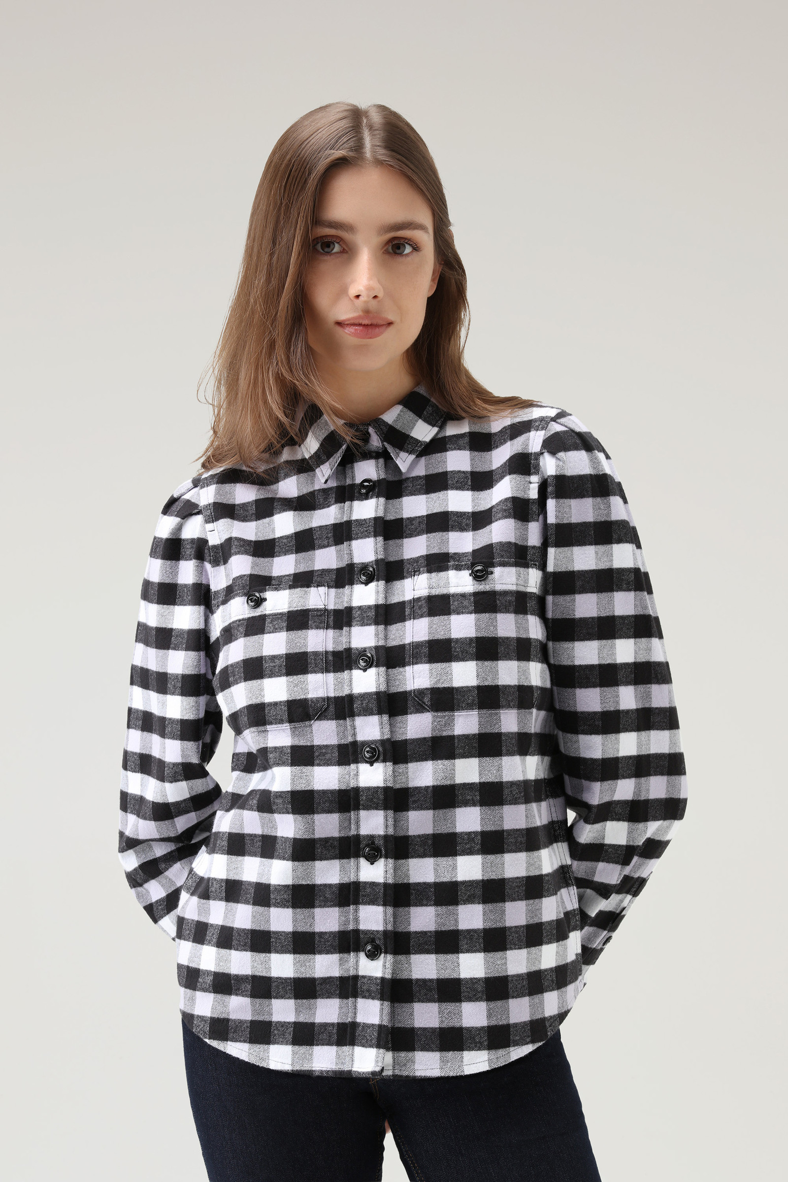 Camicia Classic a quadri in flanella nero | Woolrich