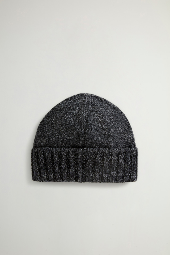 Pure Wool Mouliné Beanie Black photo 2 | Woolrich