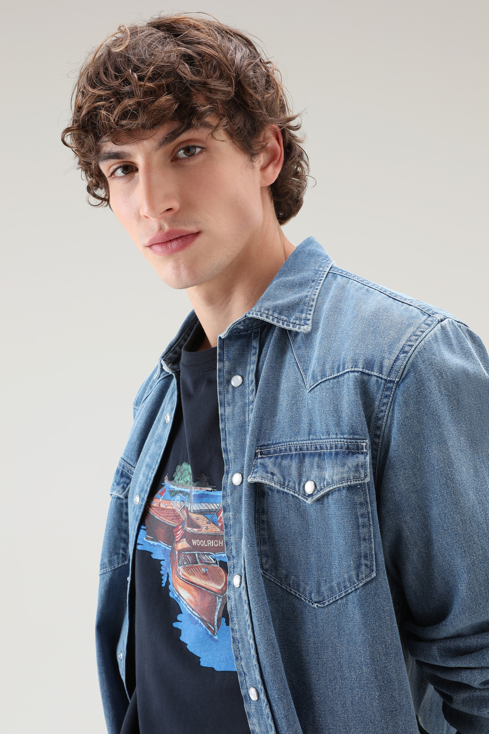 T-shirt Zavikon in puro cotone blu photo 4 | Woolrich