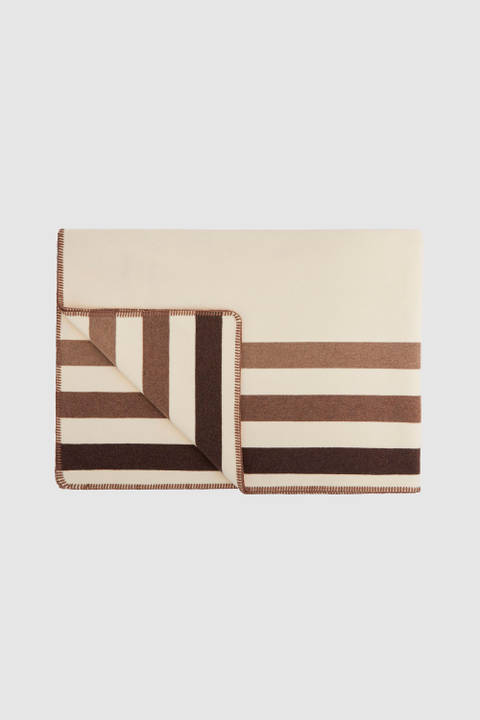 Striped Wool Blend Blanket White photo 2 | Woolrich