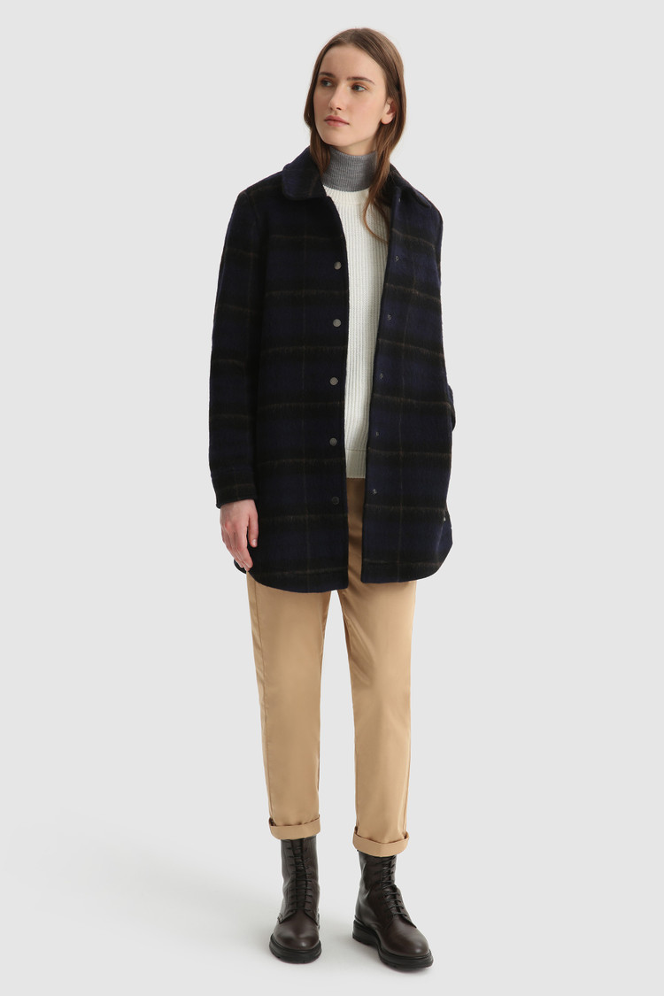 Giacca camicia in misto lana