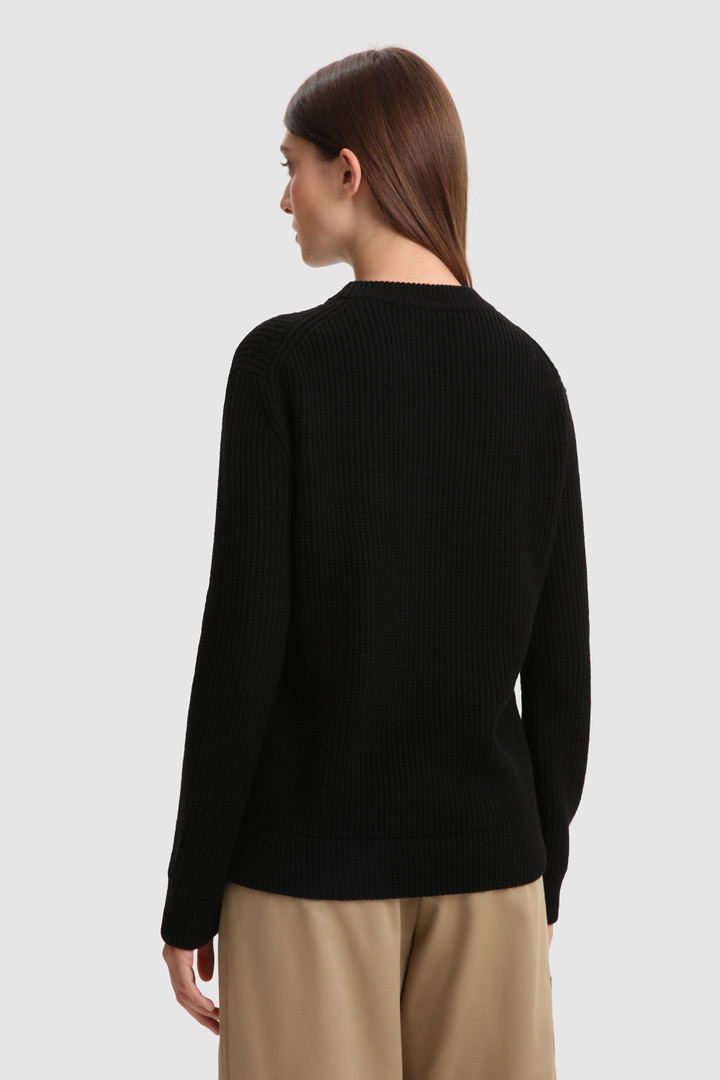 Ribbed virgin merino wool Crewneck Sweater