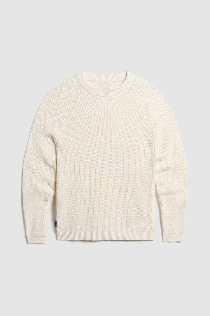 Pullover mit Rundhalsausschnitt aus Baumwollripp Weiß photo 4 | Woolrich