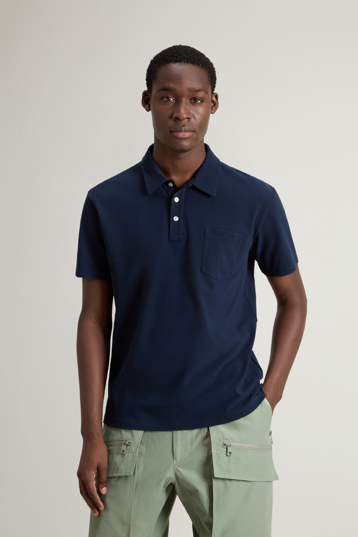 Woolrich Man Ice Cotton Polo Blue Size S