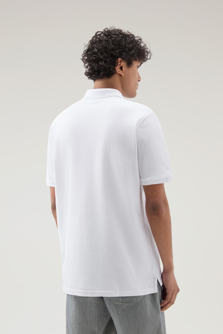 Piquet Polo Shirt in Pure Cotton White photo 3 | Woolrich