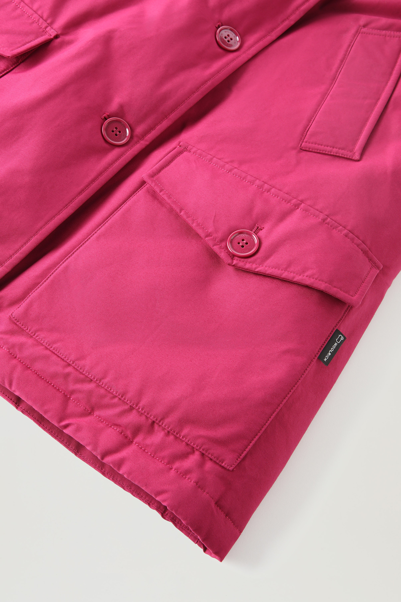 Arctic Parka in Ramar Cloth with Four Pockets and Detachable Fur Trim Red photo 8 | Woolrich