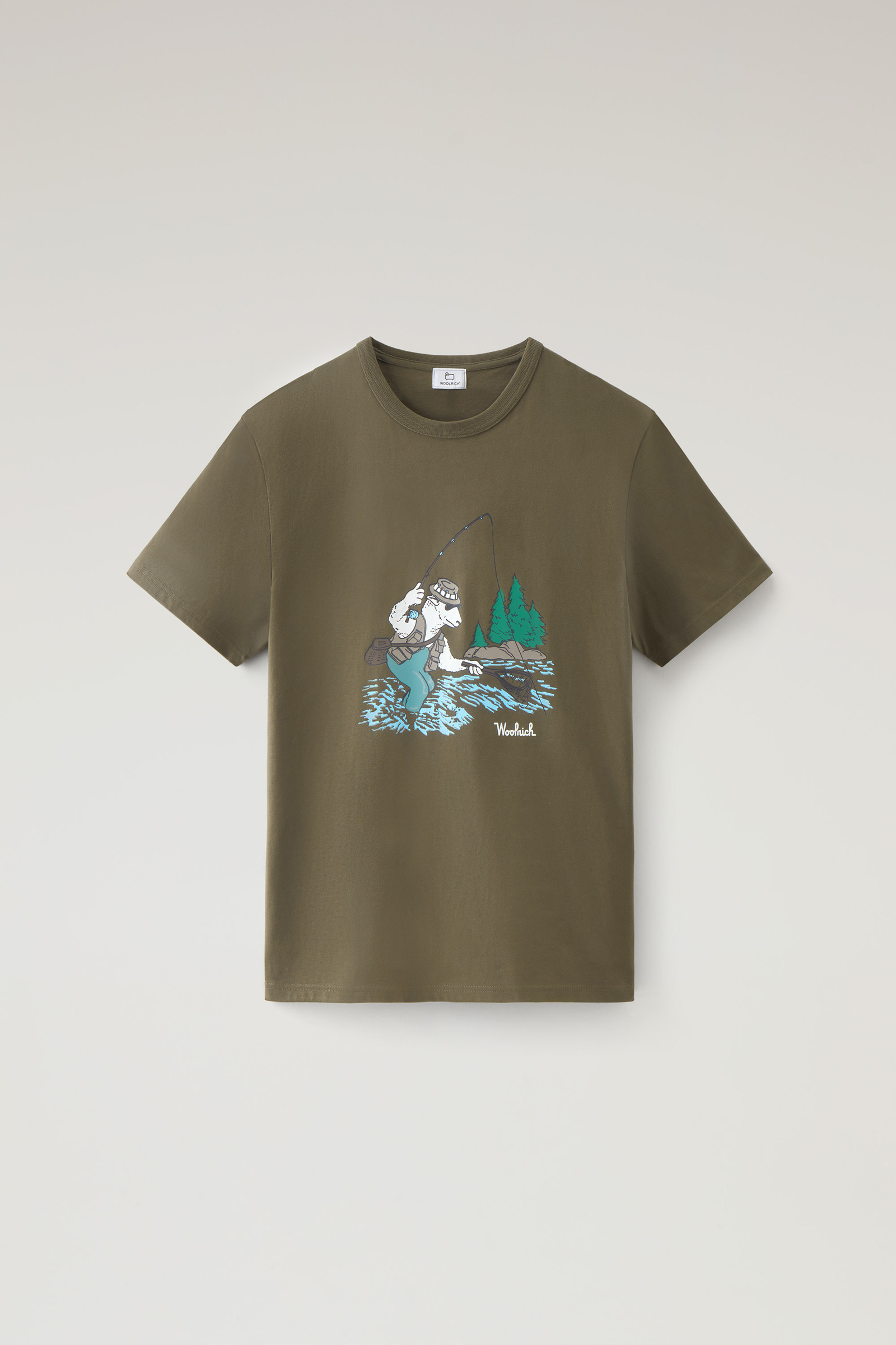T-shirt in puro cotone con illustrazione verde photo 5 | Woolrich