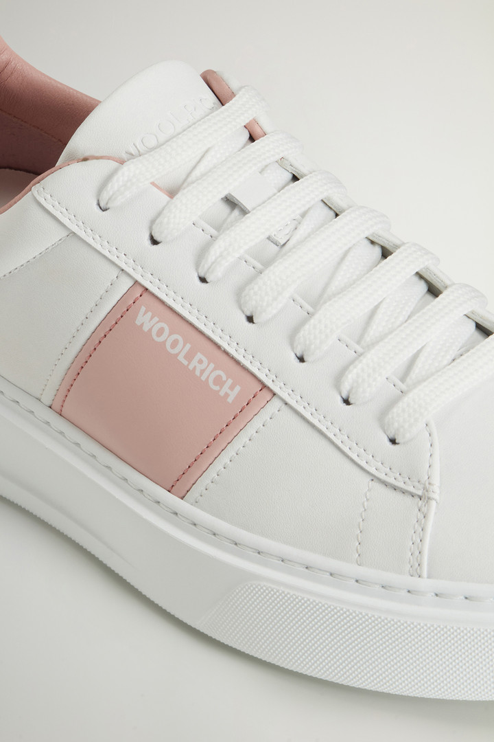 Classic Court-sneakers van leer met contrasterende zijstrook Roze photo 5 | Woolrich