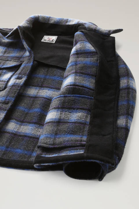 Pemberton Check Overshirt in Wool Blend Flannel Blue photo 2 | Woolrich