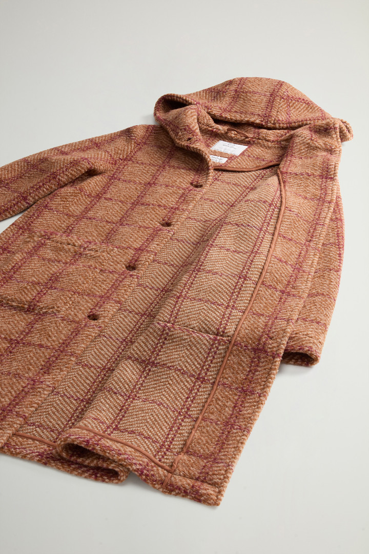 Gentry Long Check Coat with Hood Brown photo 9 | Woolrich