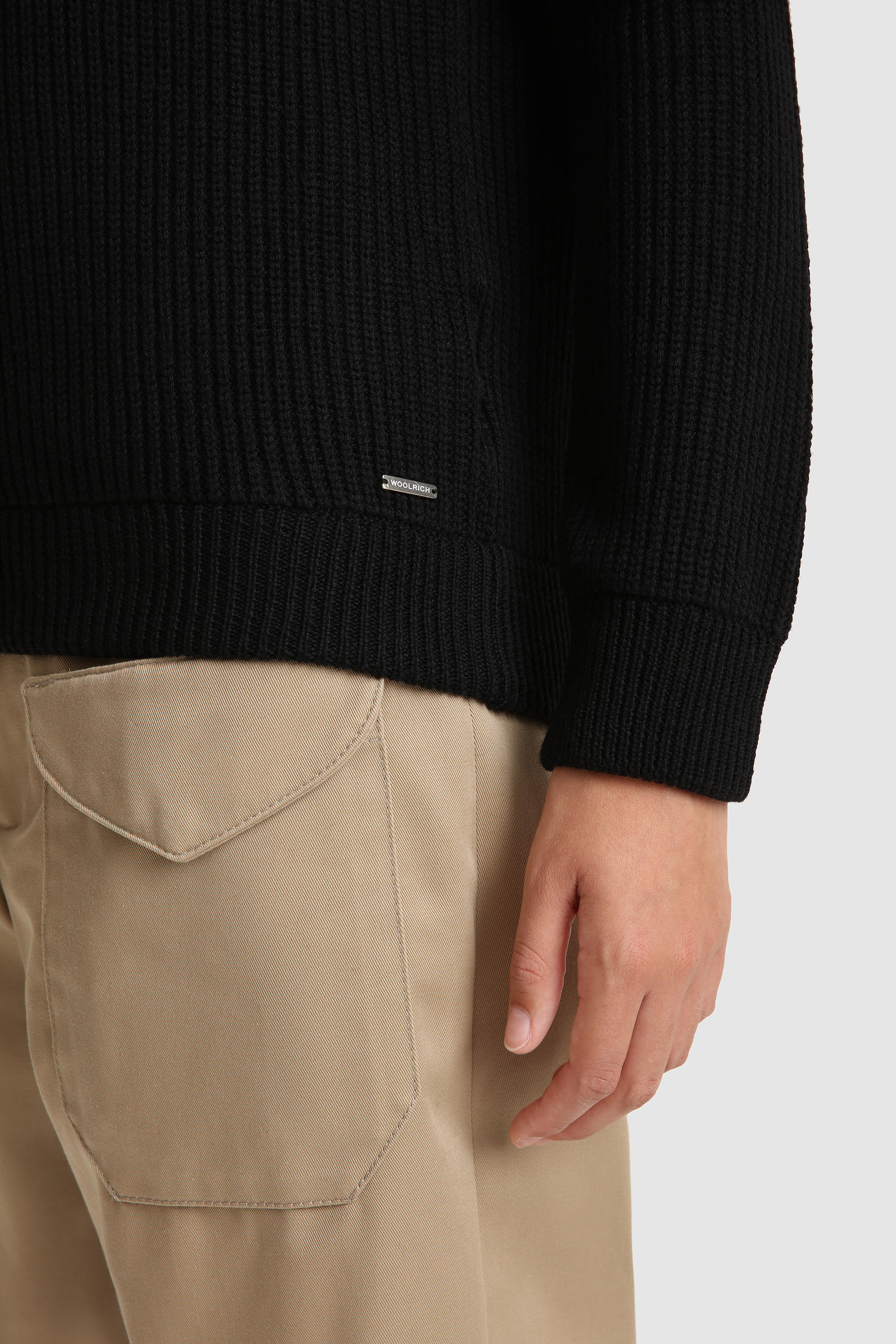 Ribbed virgin merino wool Crewneck Sweater