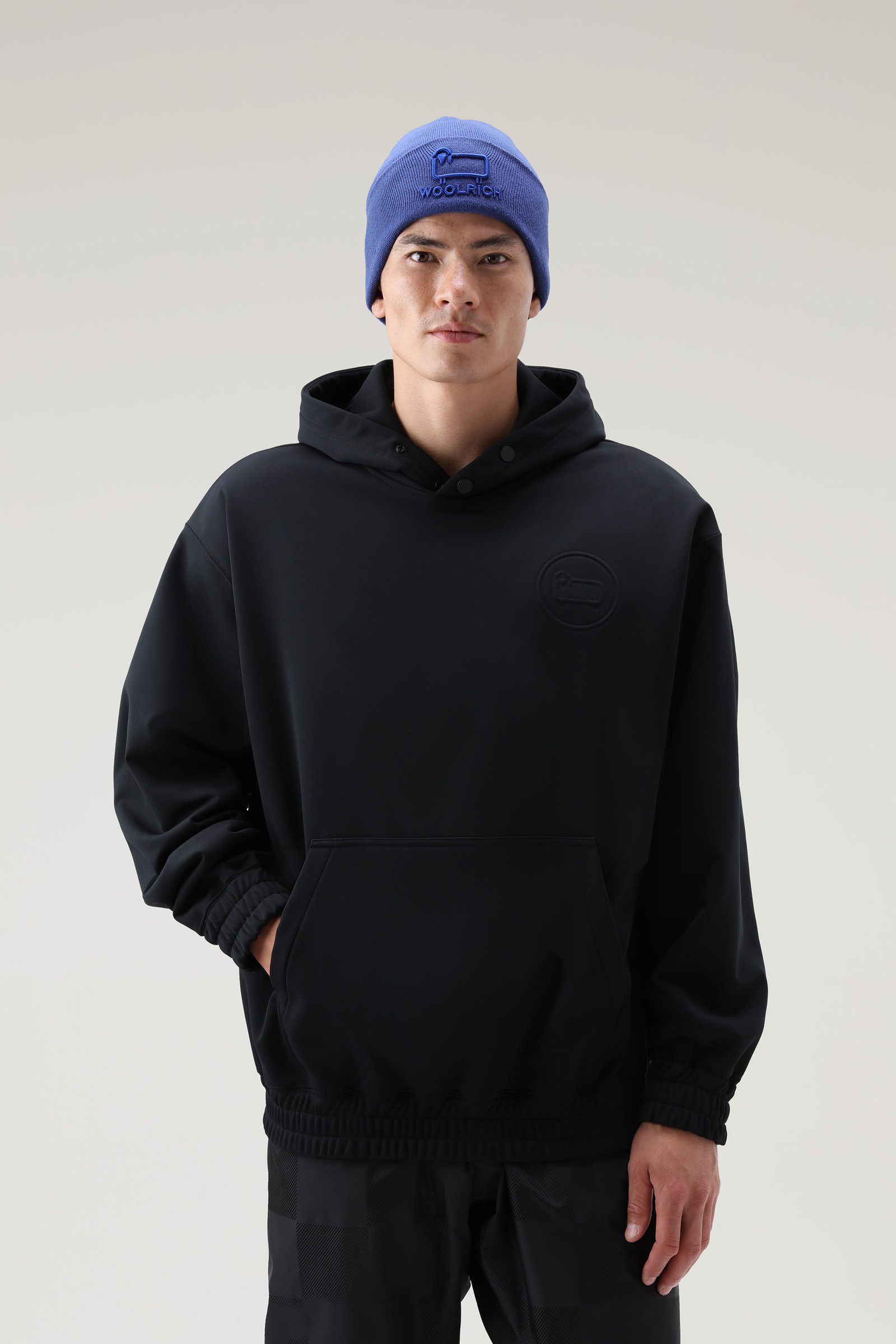 Technical Fleece Hooded Sweatshirt Black | Woolrich