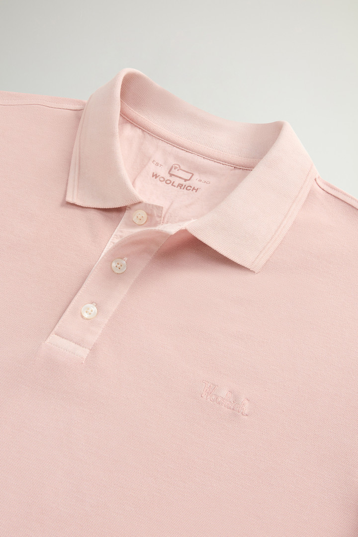 Garment-Dyed Mackinack Polo in Stretch Cotton Piquet Pink photo 6 | Woolrich