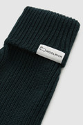 Ribbed Virgin Wool Gloves with Logo