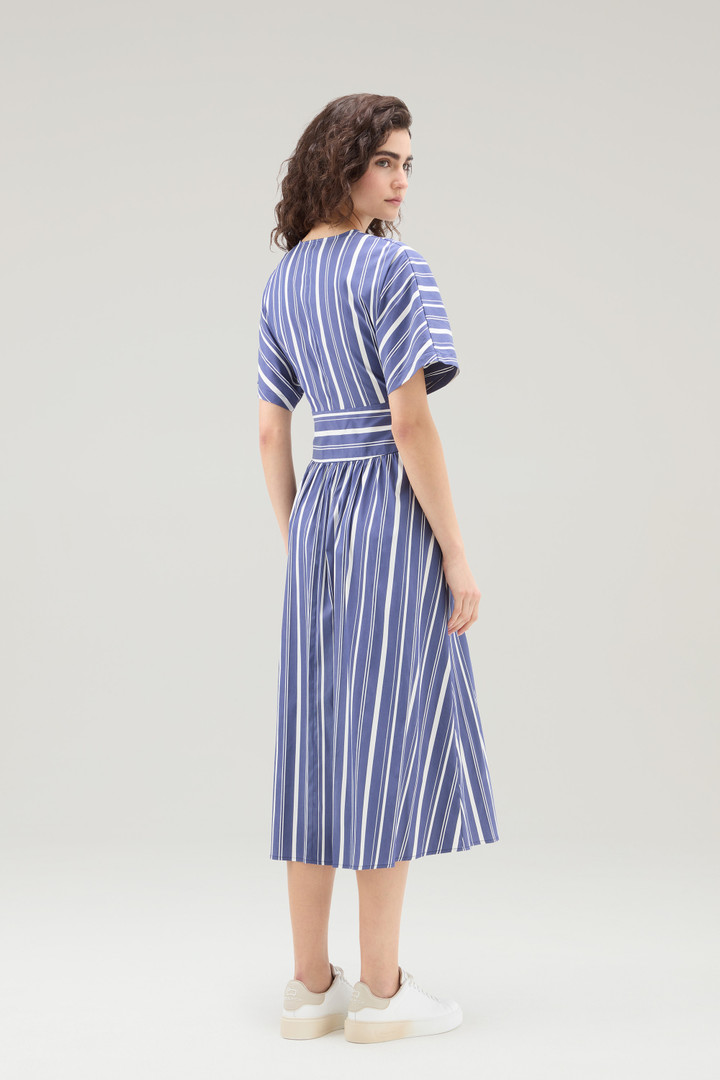 Striped Dress in Cotton Blend Poplin Blue photo 3 | Woolrich