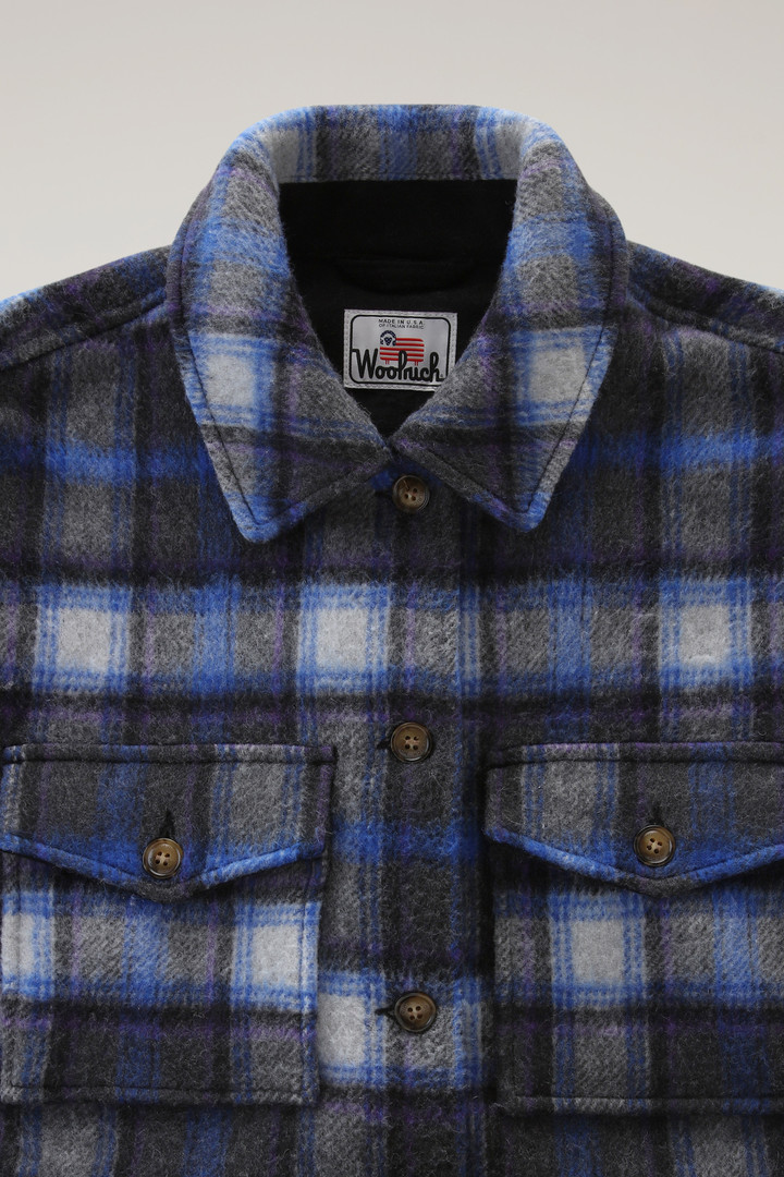 Pemberton Check Overshirt in Wool Blend Flannel Blue photo 2 | Woolrich