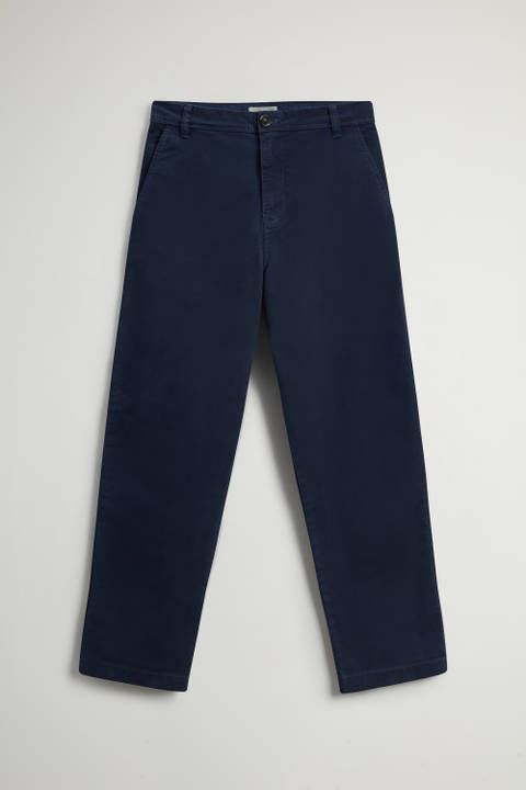 Garment-dyed Chino Pants in Stretch Cotton Blue photo 2 | Woolrich