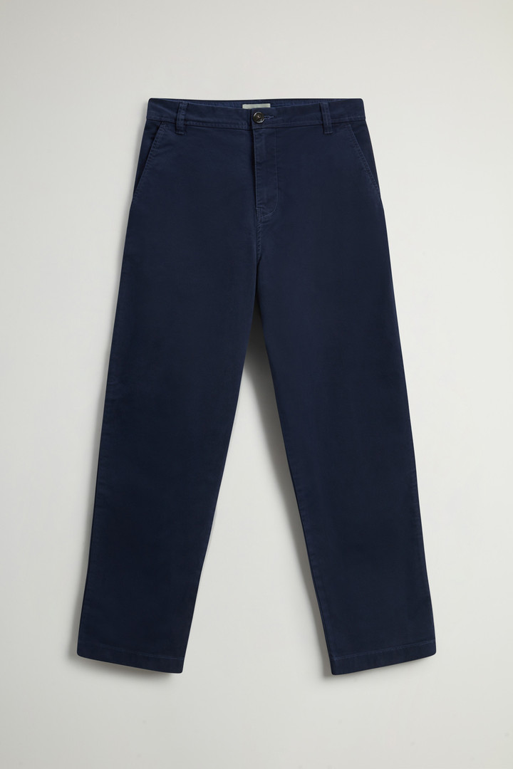 Pantaloni Chino in cotone elasticizzato tinti in capo Blu photo 4 | Woolrich