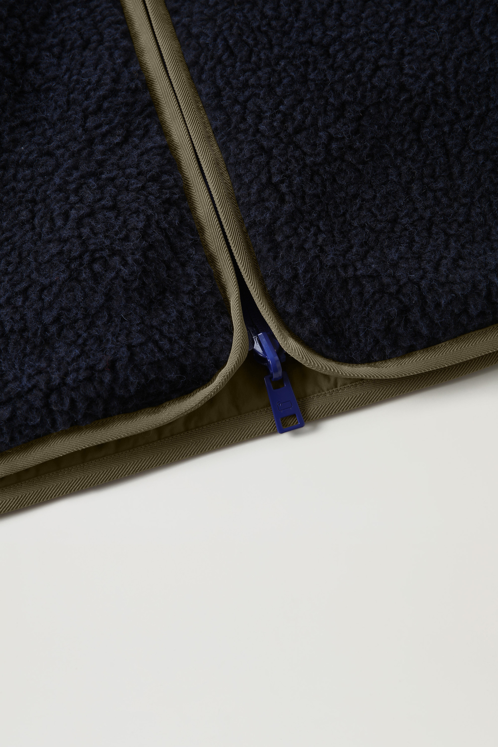 Reversible Curly Fleece in Recycled Sherpa and Taslan Blue photo 4 | Woolrich