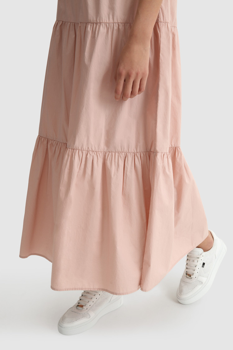 Ärmelloses langes Popelinekleid
