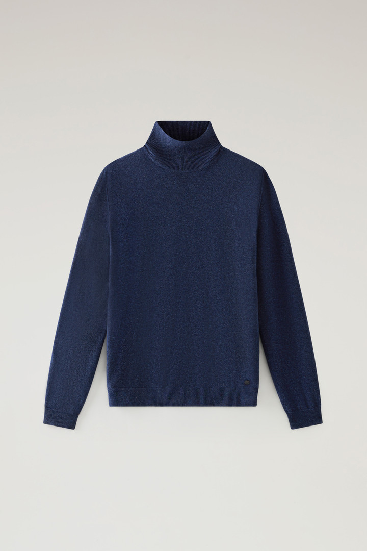 Turtleneck Sweater in Merino Wool Blend Blue photo 5 | Woolrich