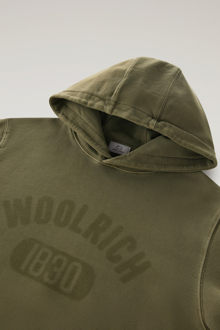 Sweat-shirt à capuche 1830 en pur coton Vert photo 6 | Woolrich