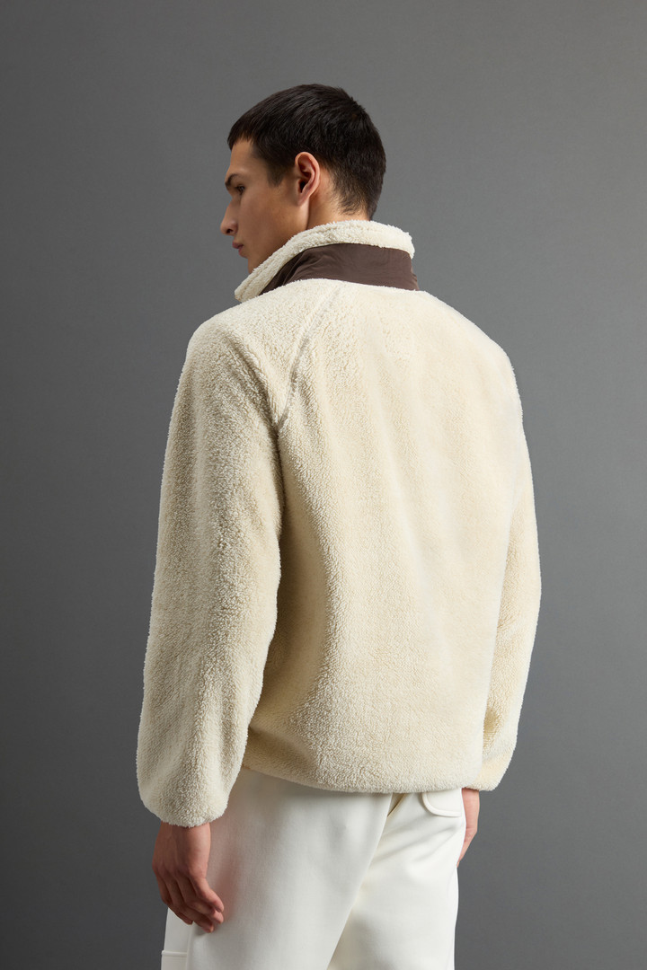 Sweatshirt aus Sherpa-Fleece mit kontrastierenden Besätzen by Todd Snyder Beige photo 3 | Woolrich