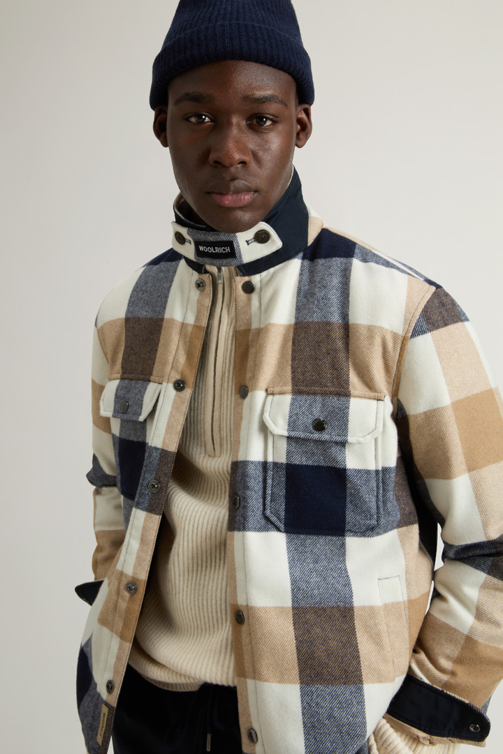 Alaskan Check Overshirt in Recycled Italian Wool Blend White photo 4 | Woolrich