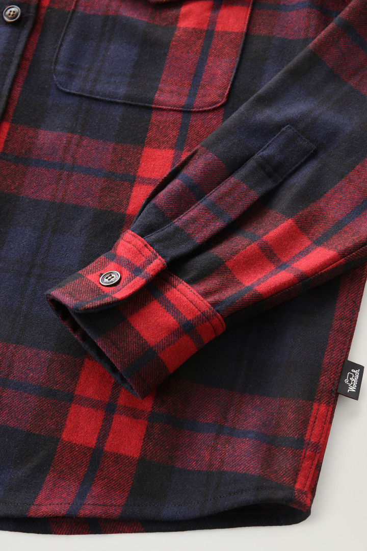 Wool Blend Oxbow Flannel Overshirt - Made in USA Red photo 3 | Woolrich