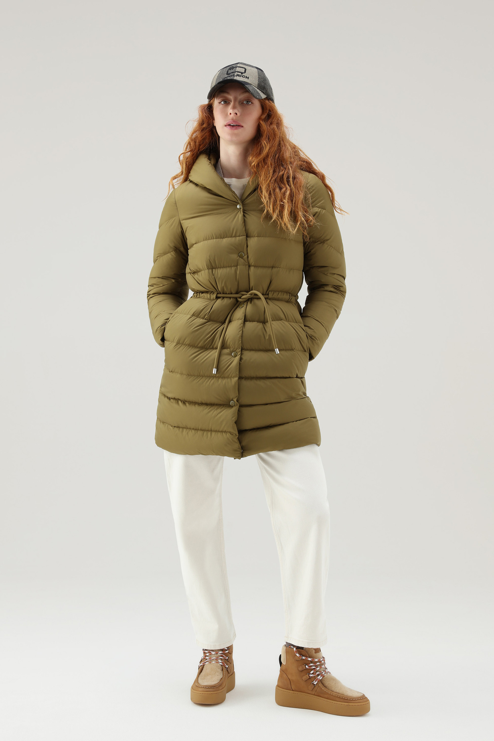 Ellis Long Microfiber Daunenjacke grün photo 2 | Woolrich