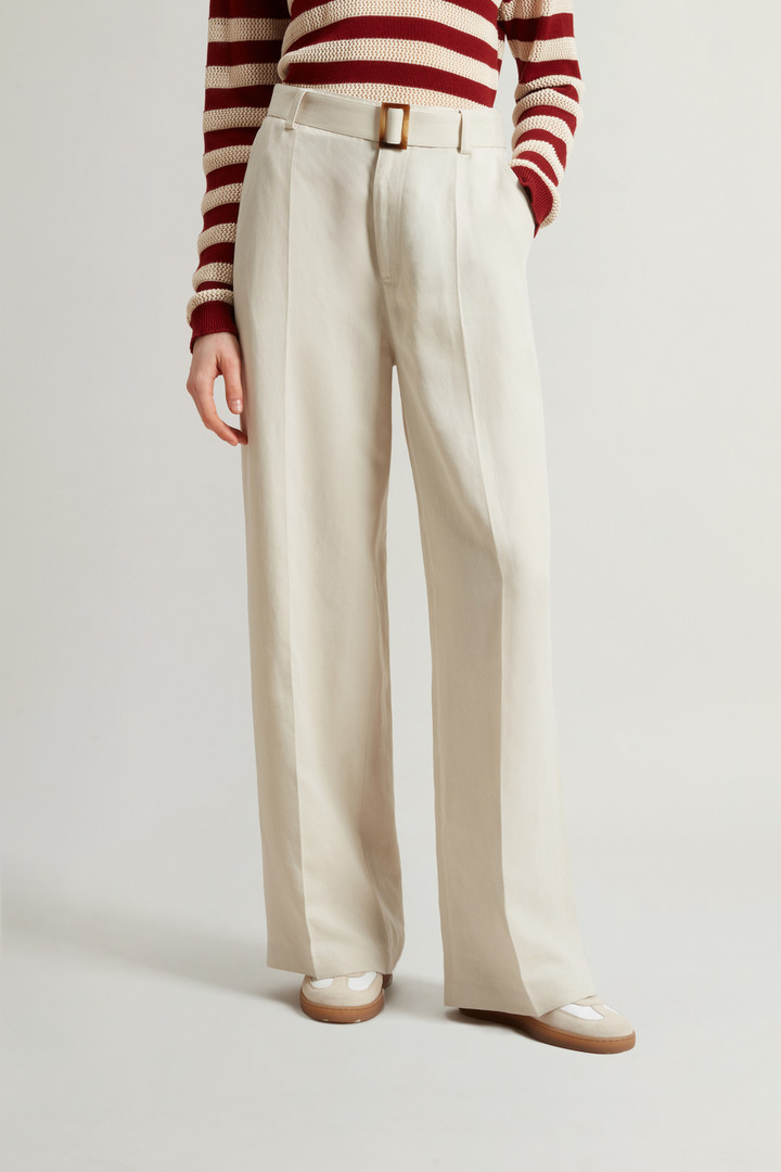 Garment-Dyed Linen-Blend Pants Beige photo 2 | Woolrich