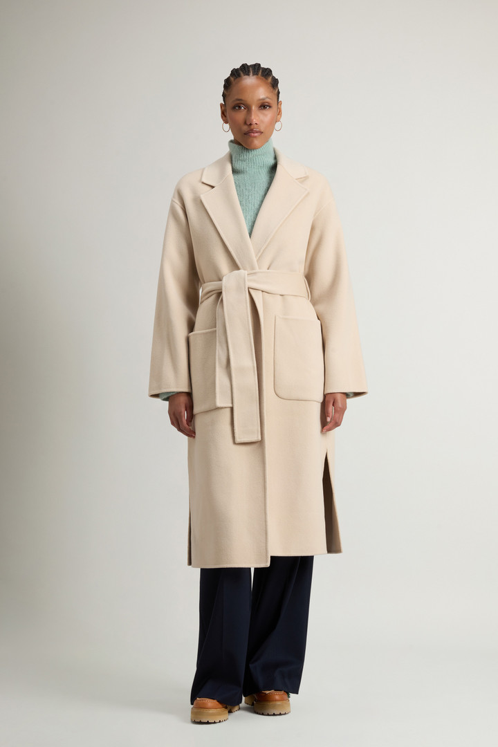 Long Coat in Pure Virgin Wool with Belt Beige photo 1 | Woolrich